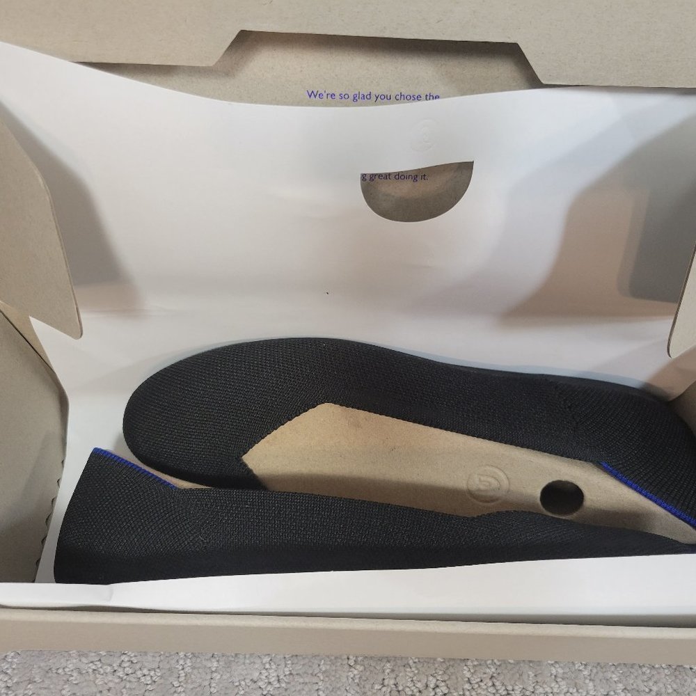 ROTHY’S Women's Size 8.5, 10.5 Black Solid Classic Round Toe Slip On Flat - Picture 10 of 12